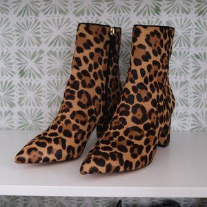 NWOT Pointed Toe Sadie Boot in Leopard Calf Hair